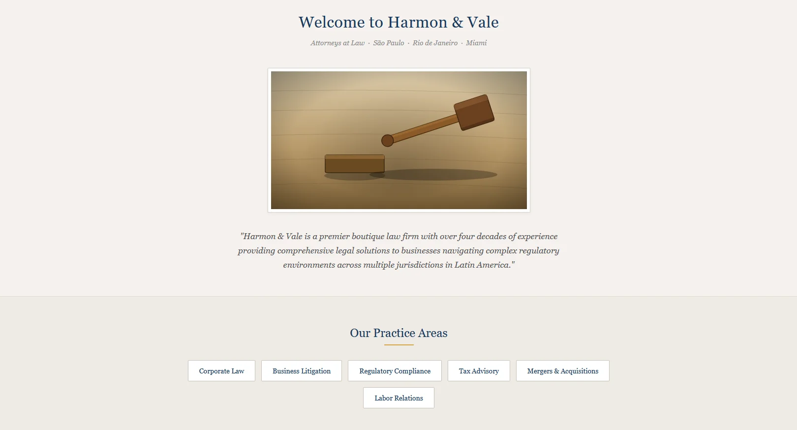 Harmon & Vale original website